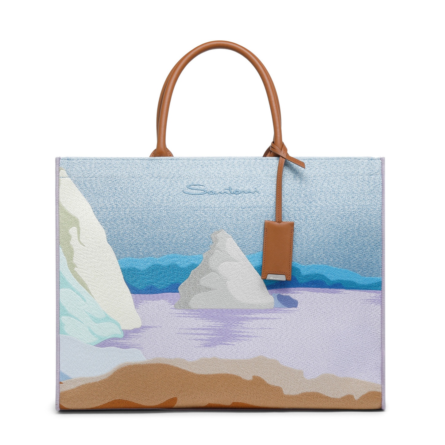 Light blue fabric shopper - 1