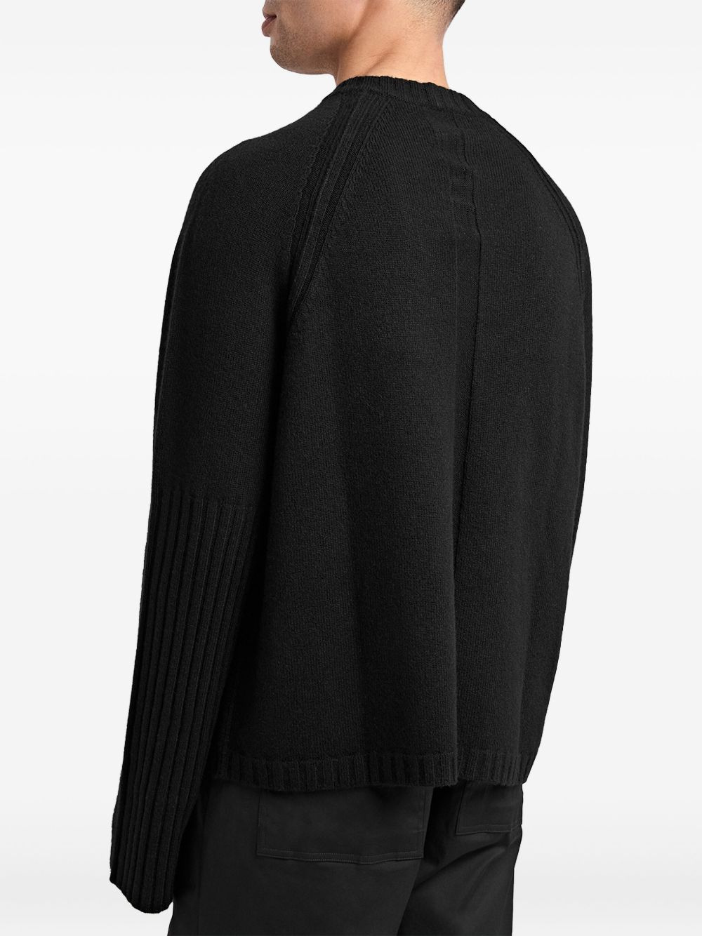 ribbed-cuff raglan sweater - 3