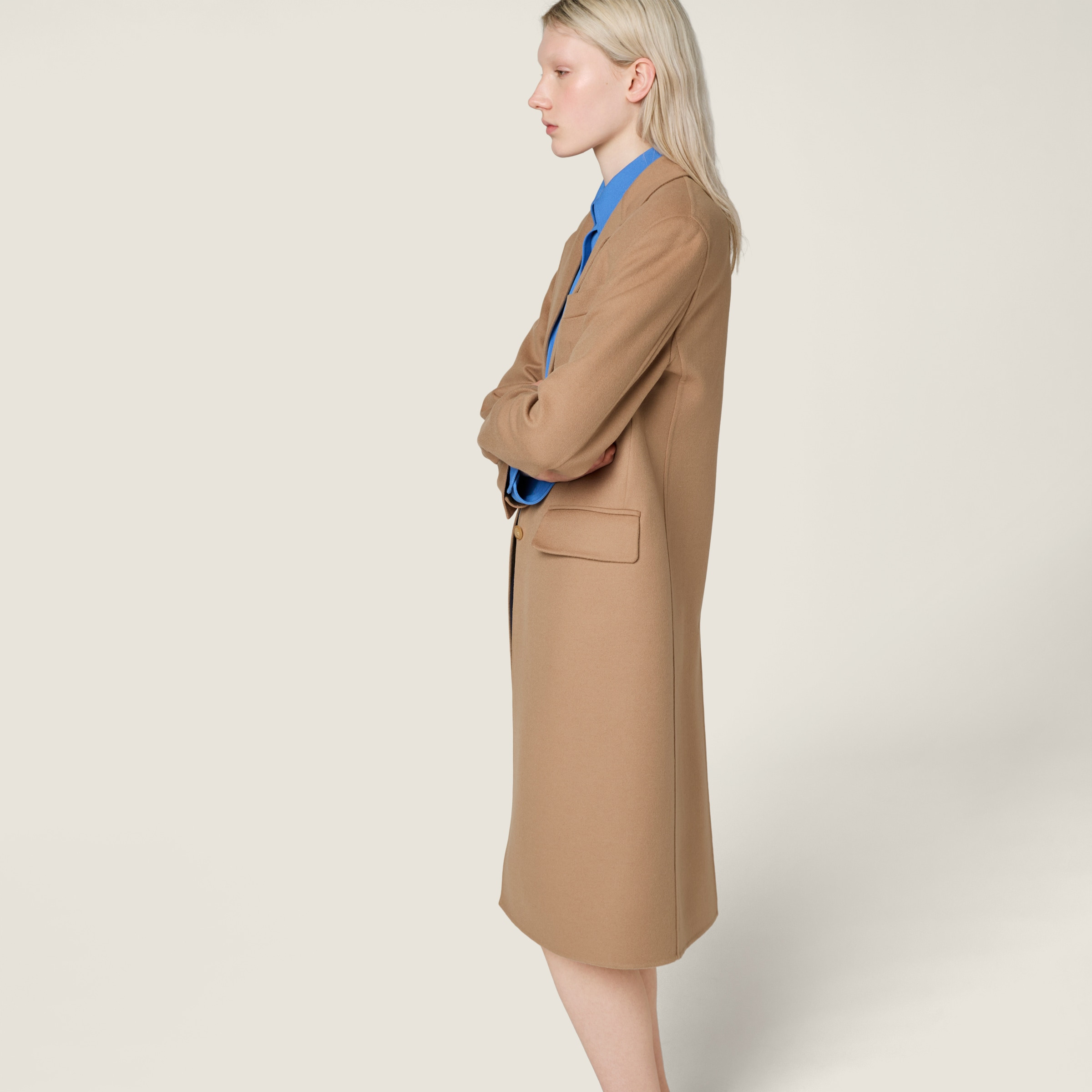 Single-breasted double cashmere coat - 4