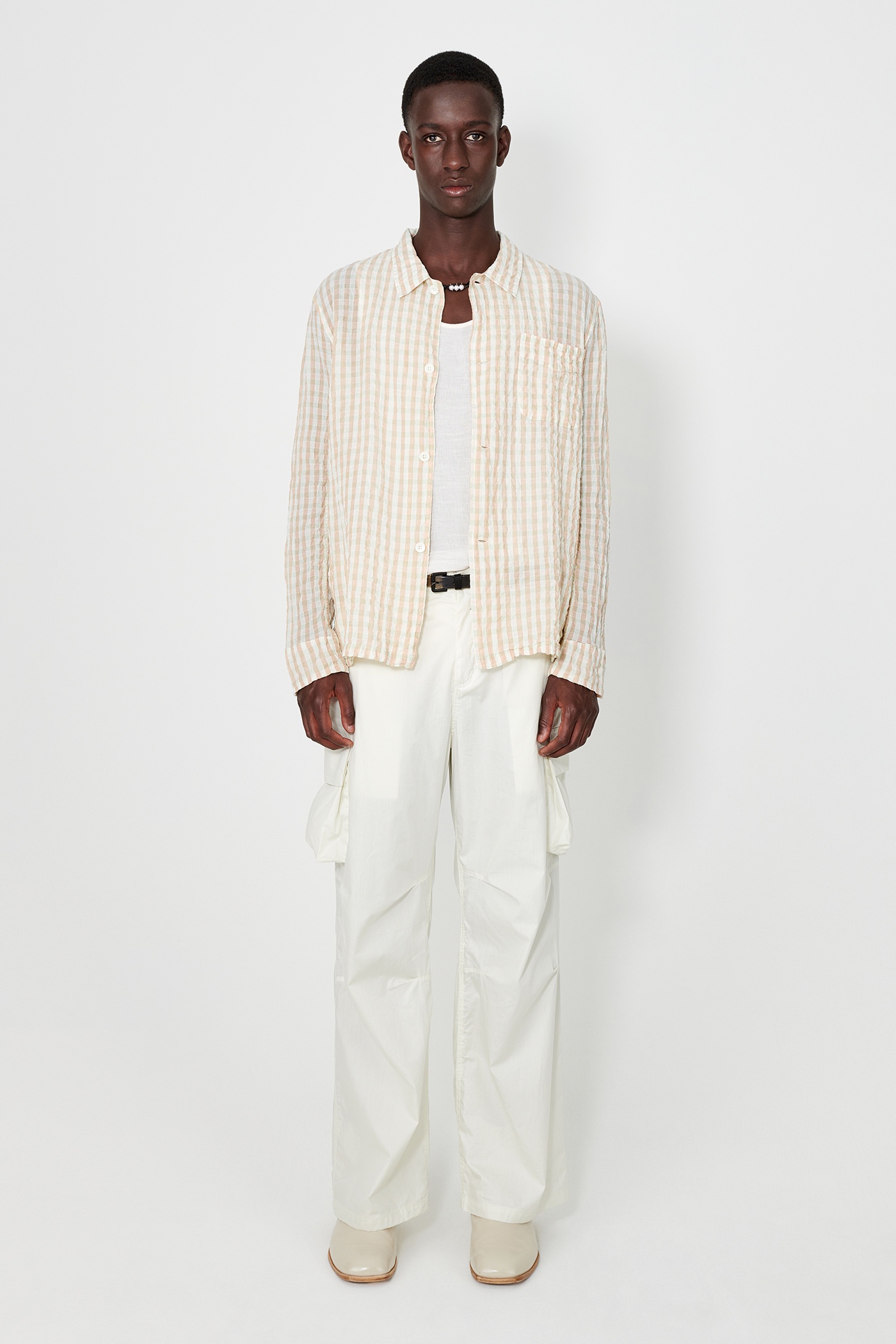 Box Shirt Basque Seersucker Check - 6