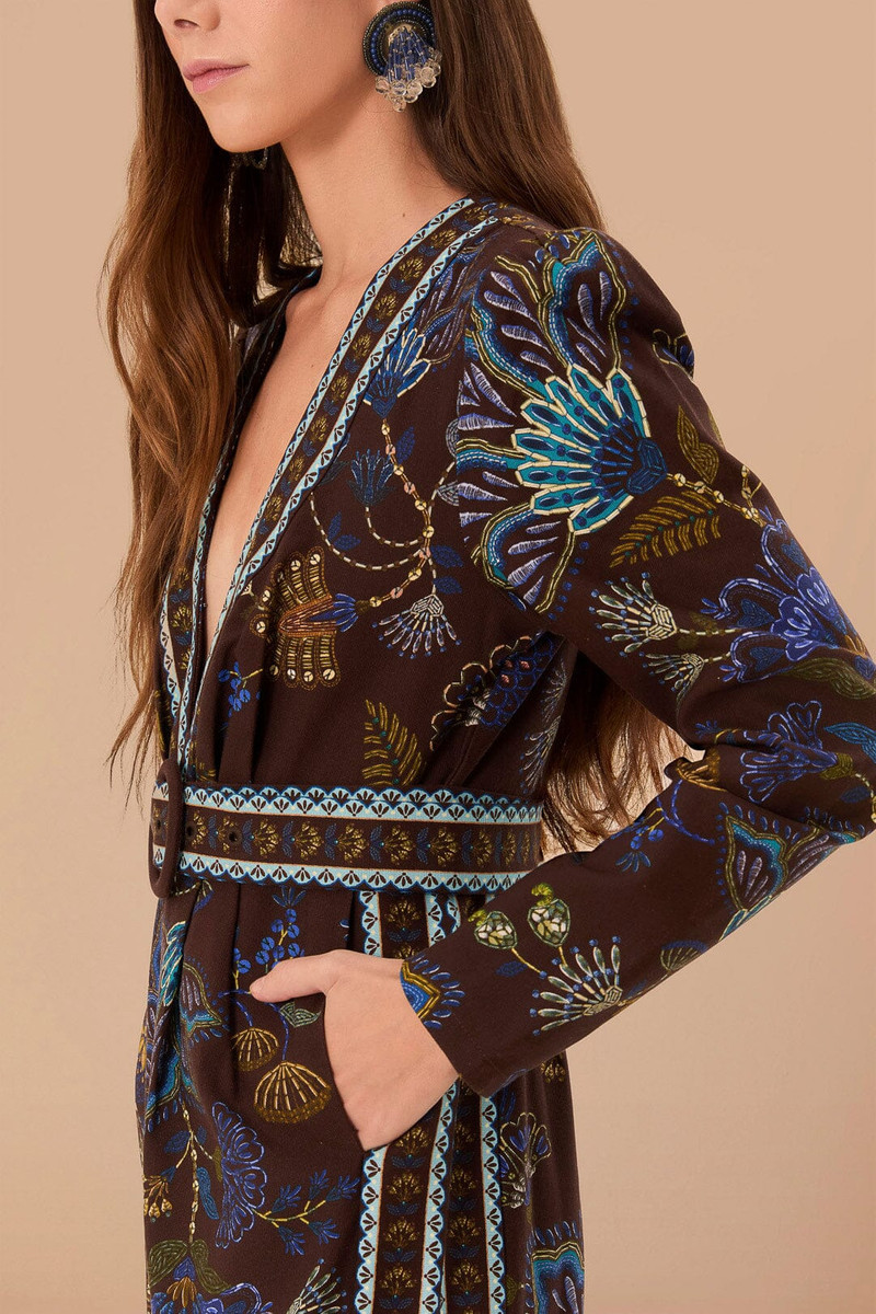 Brown Garden V Neck Jumpsuit 5