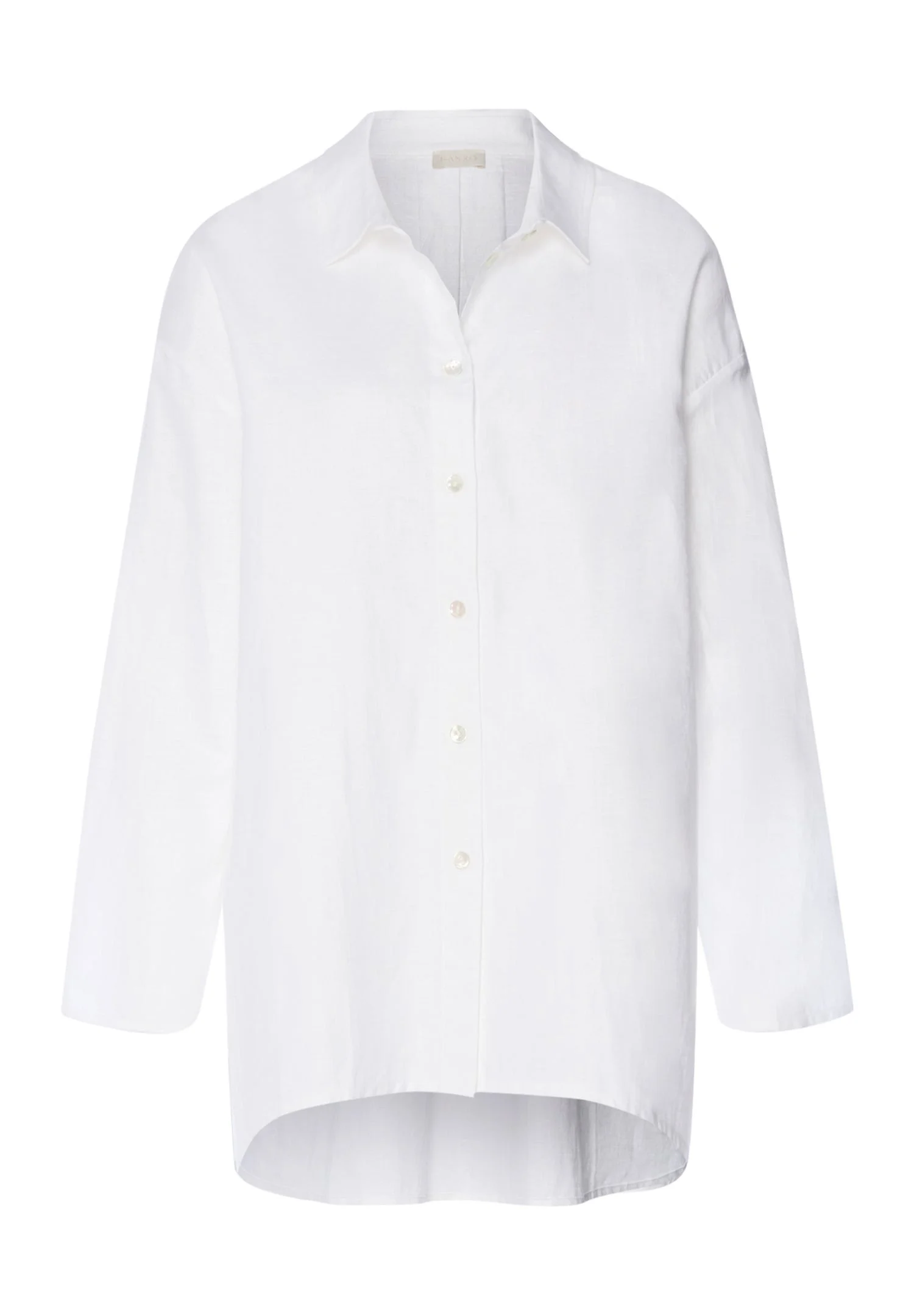 White Essentials Linen and Cotton Shirt - 1