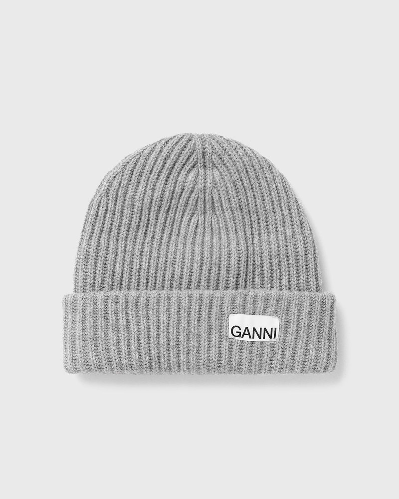 로고 잡아당기기 늑골 니트 beanie - 1