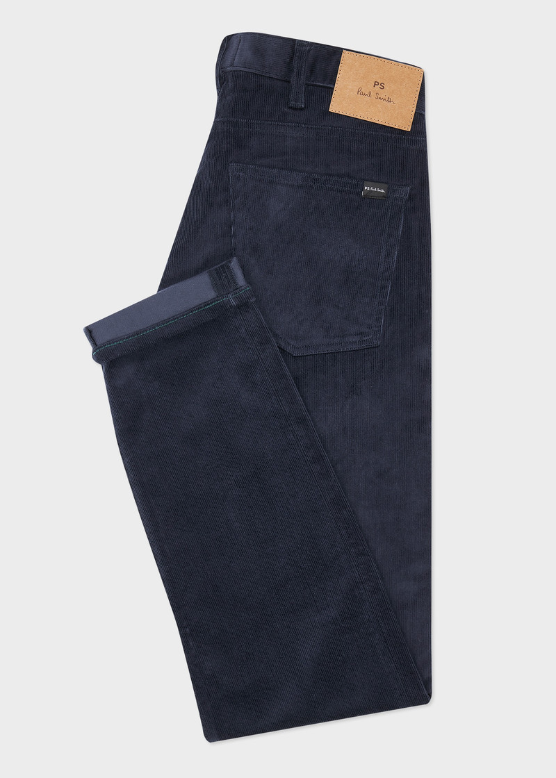 Paul Smith Navy Tapered-Fit Organic Corduroy Trousers outlook