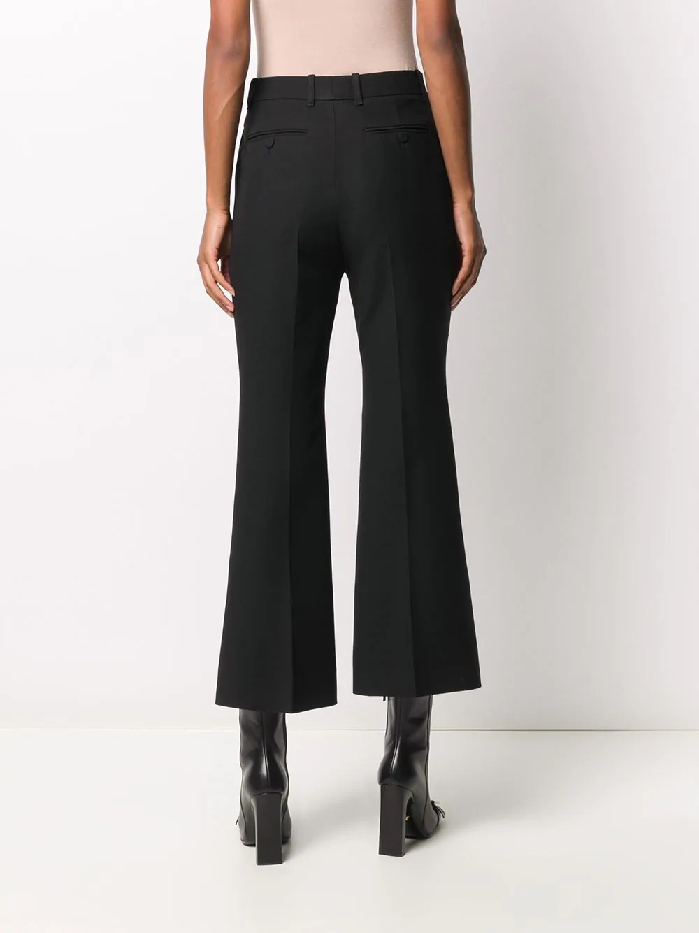 pressed-crease cropped tailored trousers - 4