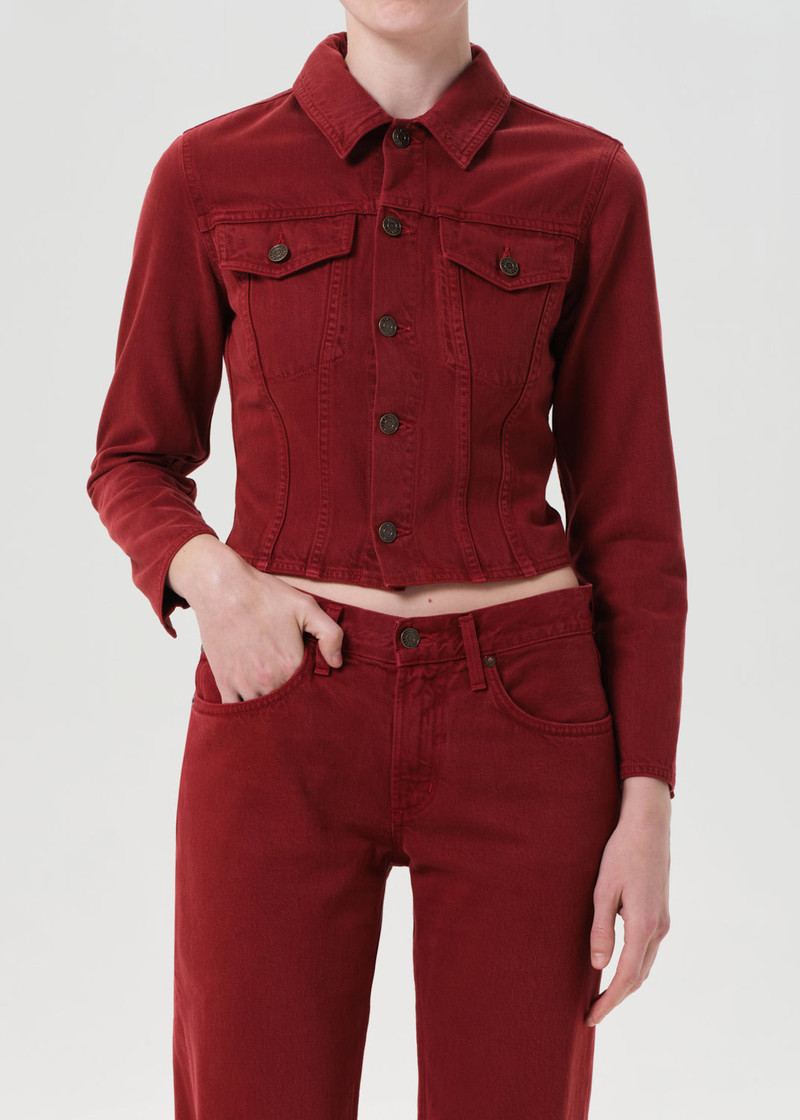 AGOLDE CONTOURED JACKET IN BRICK outlook