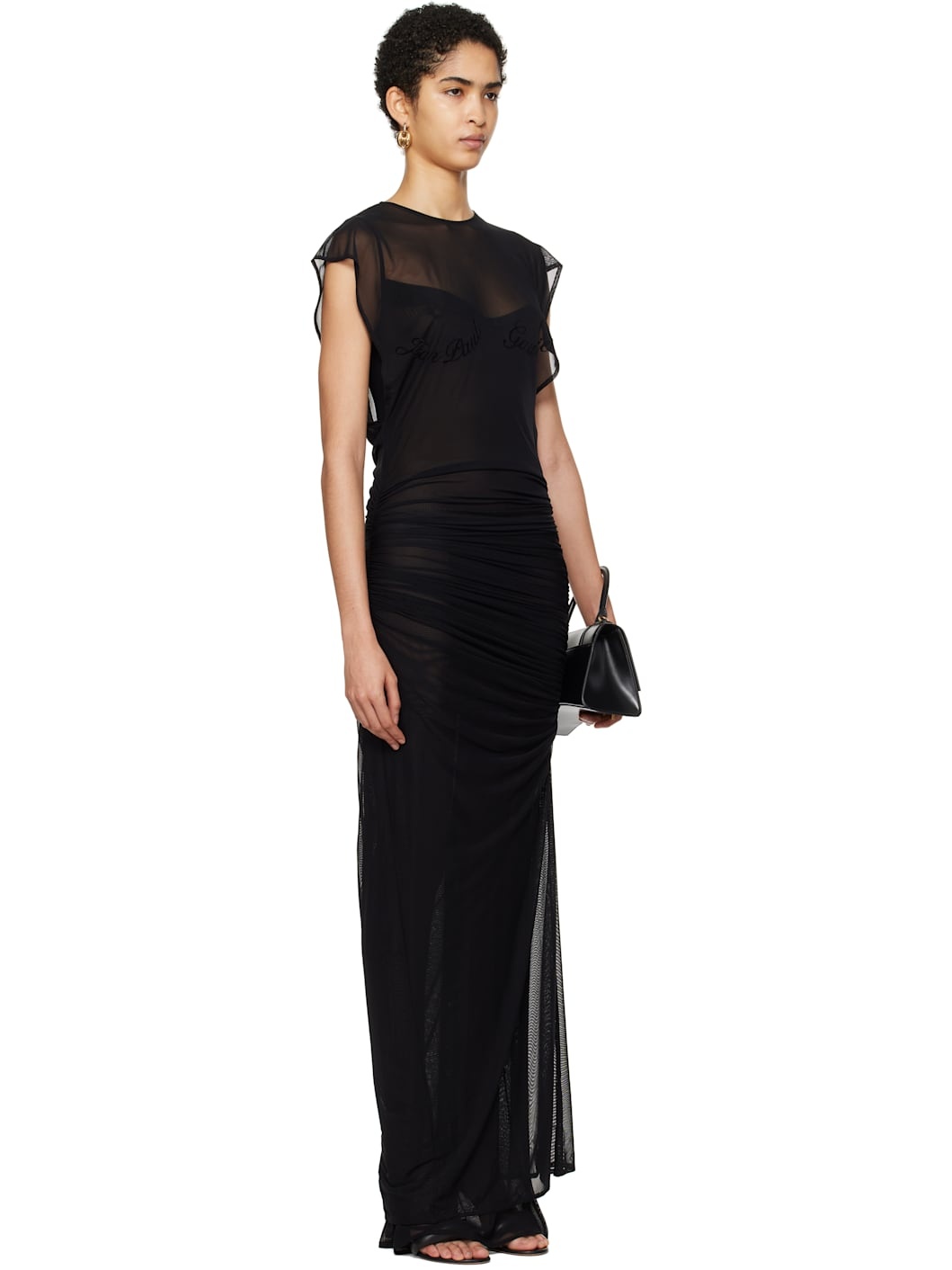 Black 'The Jean Paul Gaultier Flocked' Maxi Dress - 2