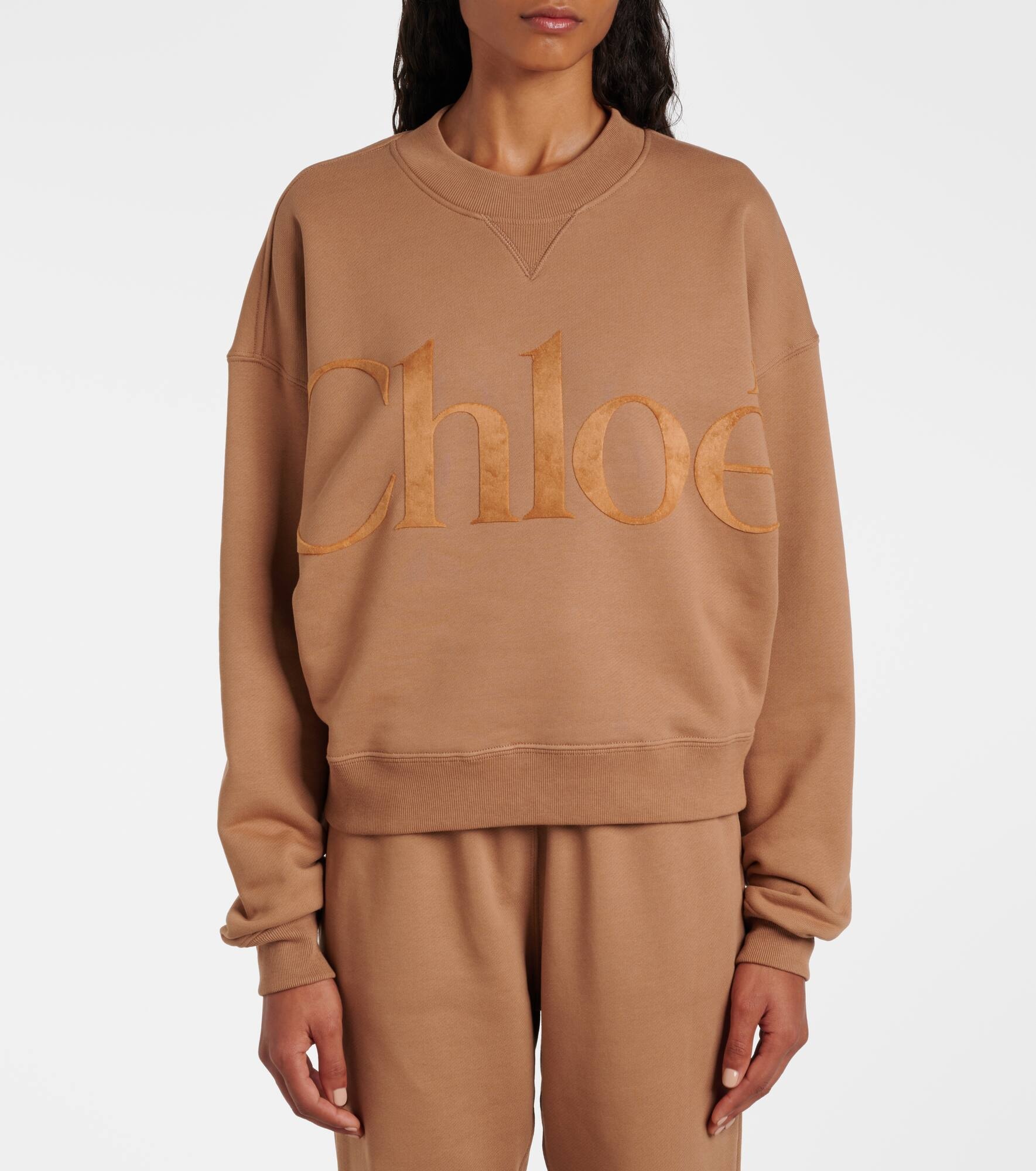 Logo cotton fleece sweatshirt - 4