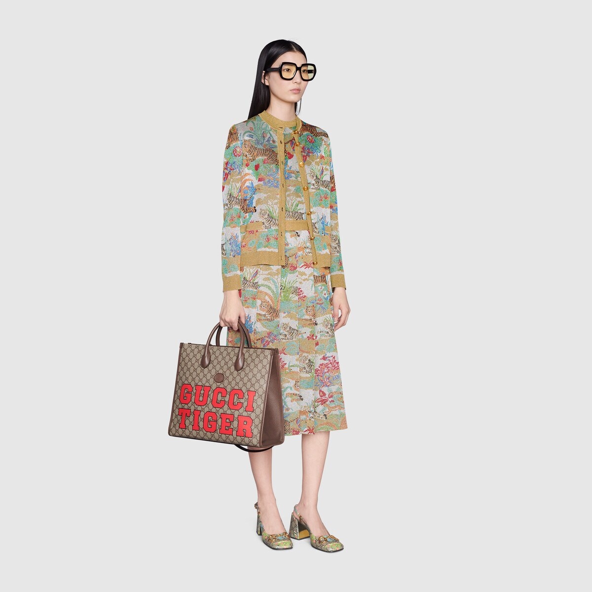 Gucci Tiger GG medium tote bag - 9