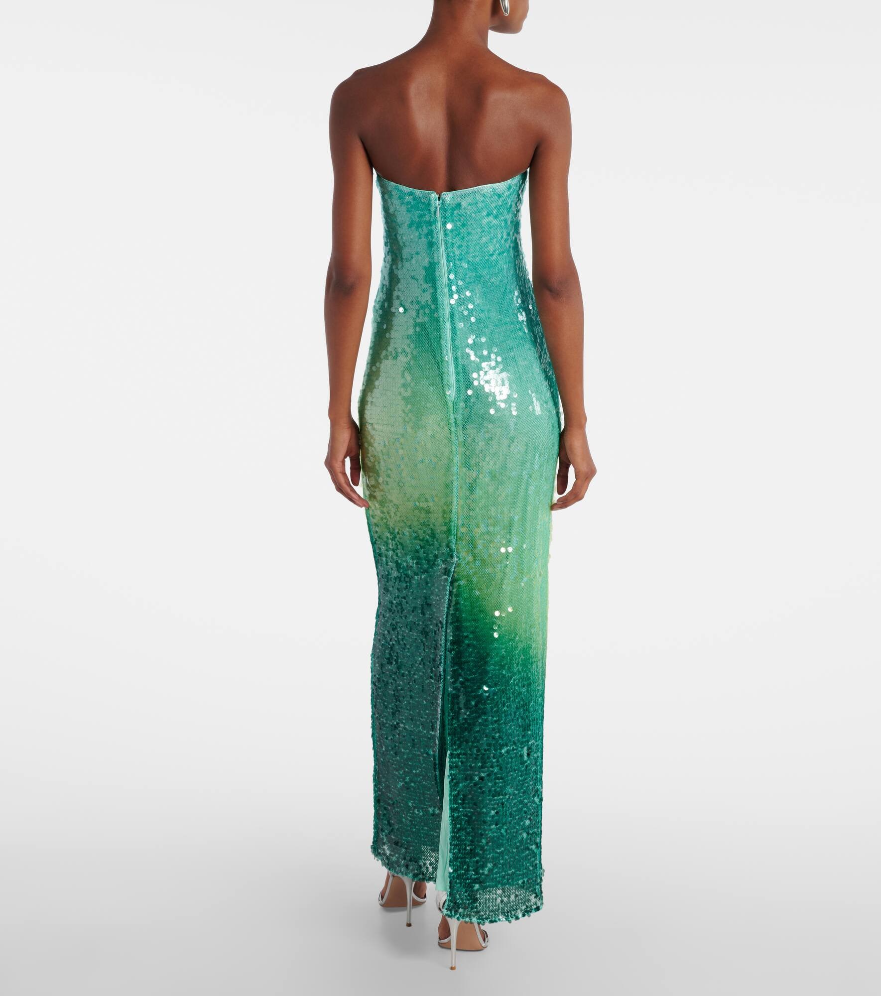 Translucent sequined semi-sheer gown - 3