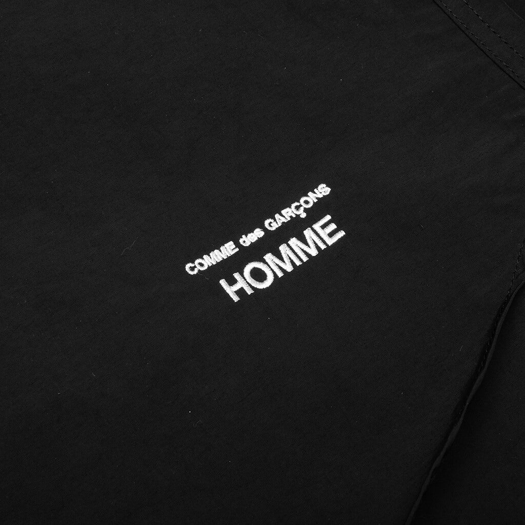 CURVED HEM NYLON SHORT SLEEVE SHIRT - BLACK - 4