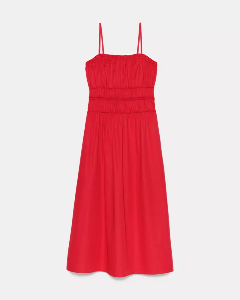 Smocked Strapless Midi Dress - 1