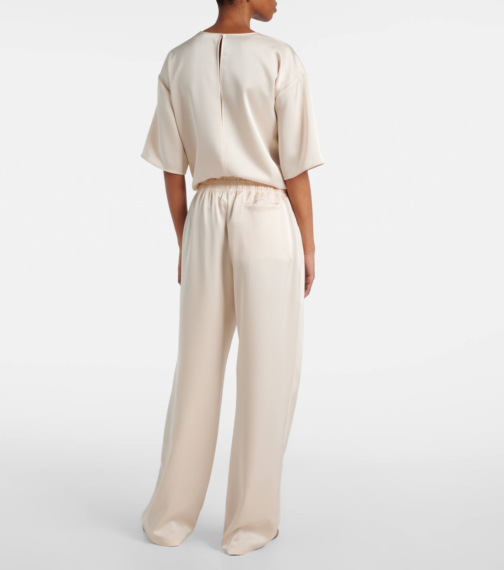 Barb pleated high-rise satin pants - 3