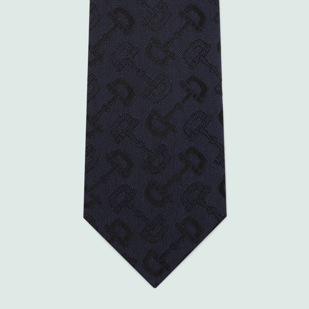 Horsebit jacquard cotton wool tie - 3