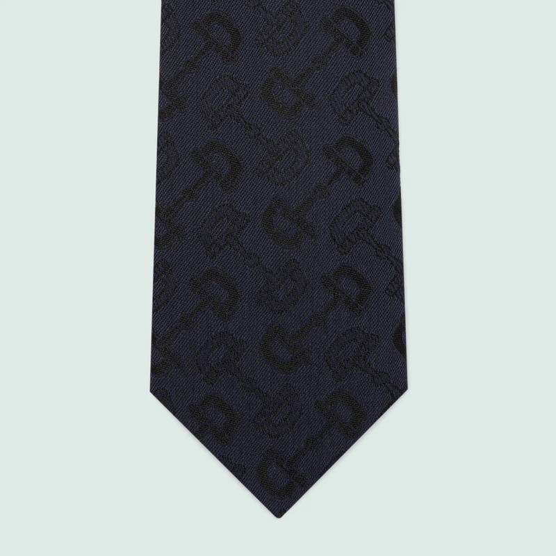 Horsebit jacquard cotton wool tie 3