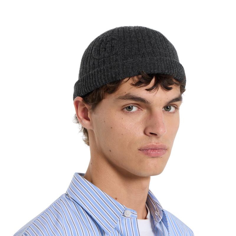 Rib knit wool hat 3