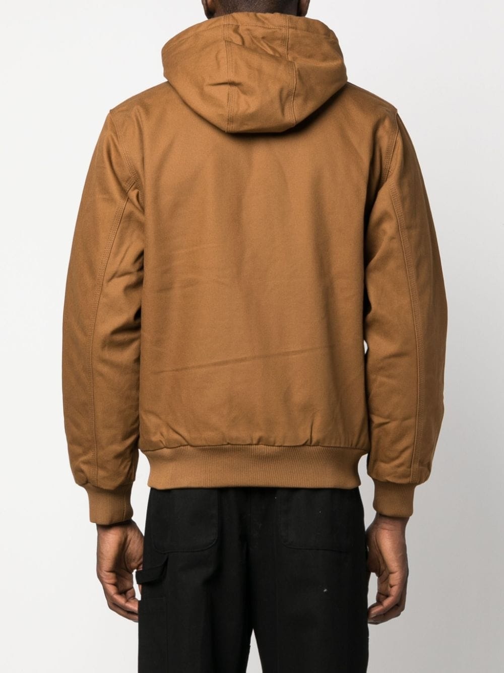 logo-patch cotton hooded jacket - 4