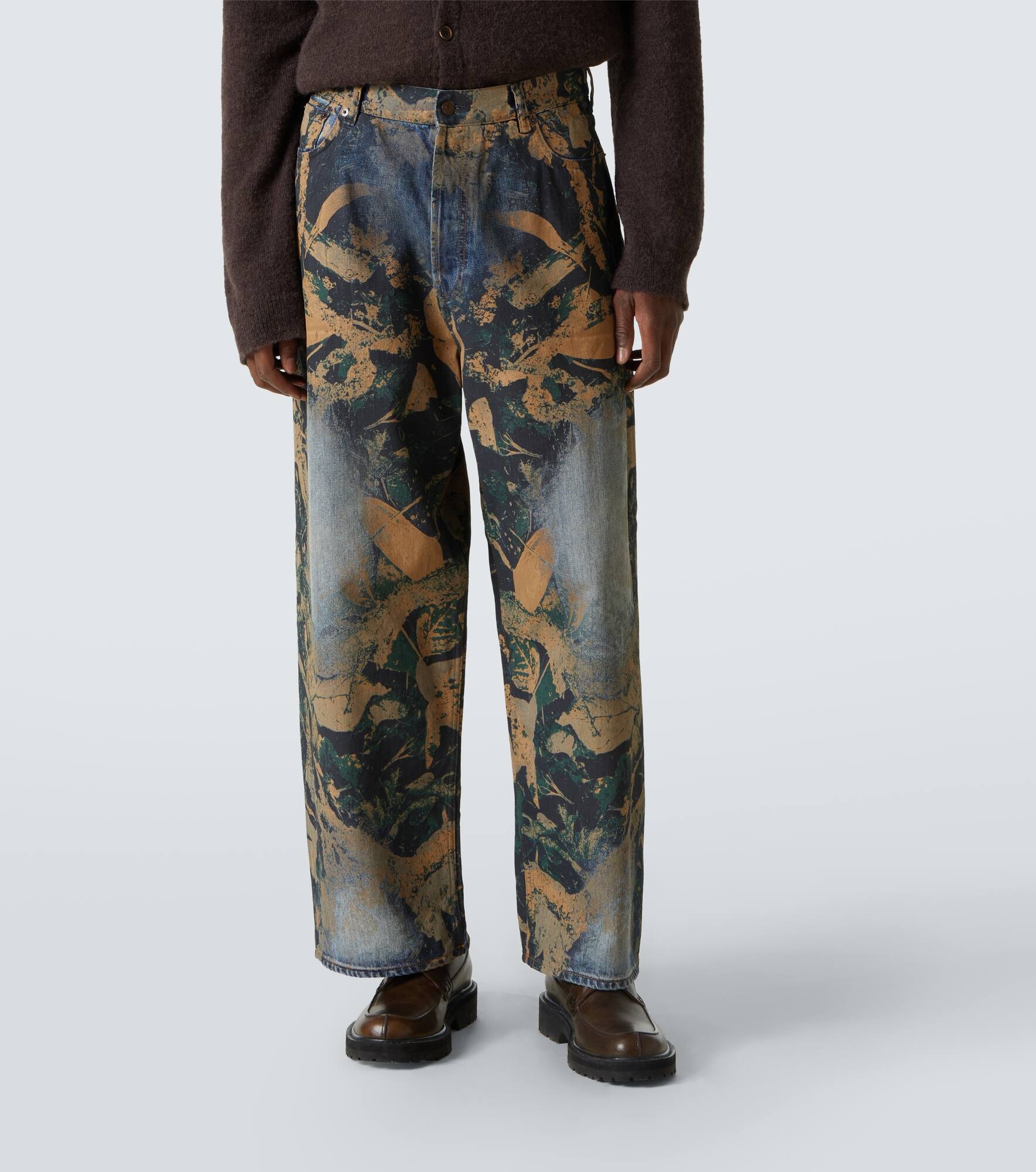 2023 printed wide-leg jeans - 3