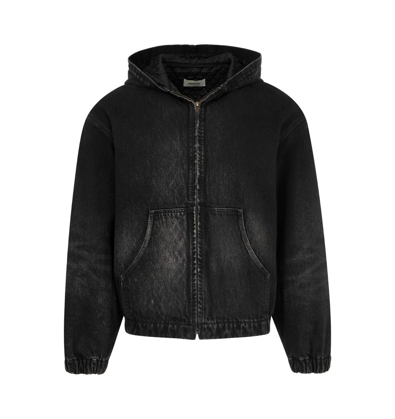 HOODED DENIM WORKER JACKET - 1