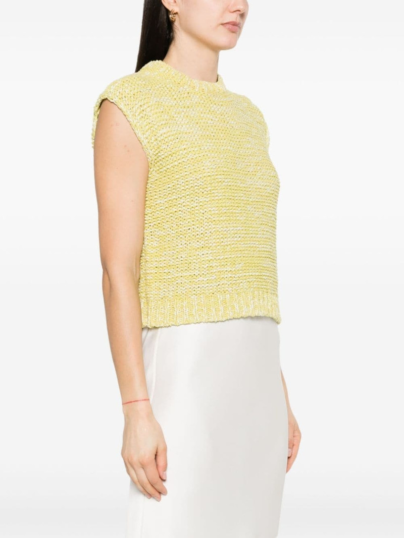 crochet-knit mÃ©lange-effect vest 3