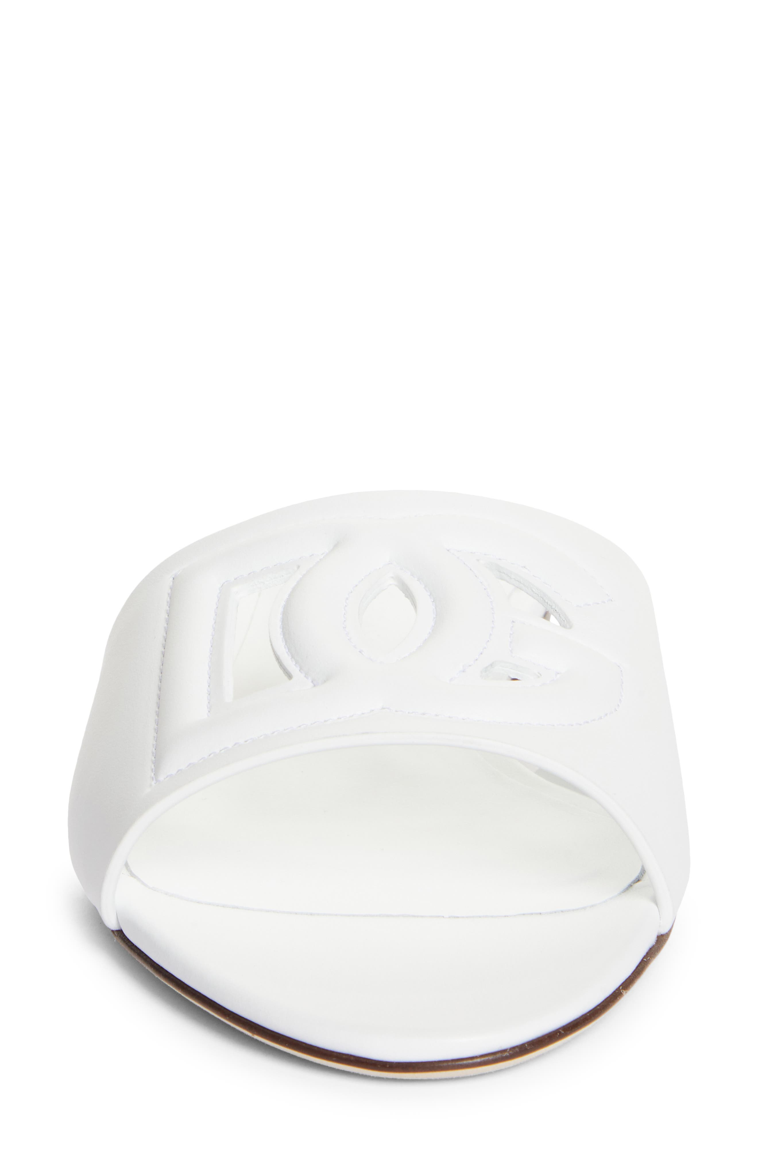 Dolce&Gabbana Bianca Interlock Slide Sandal in White at Nordstrom - 4
