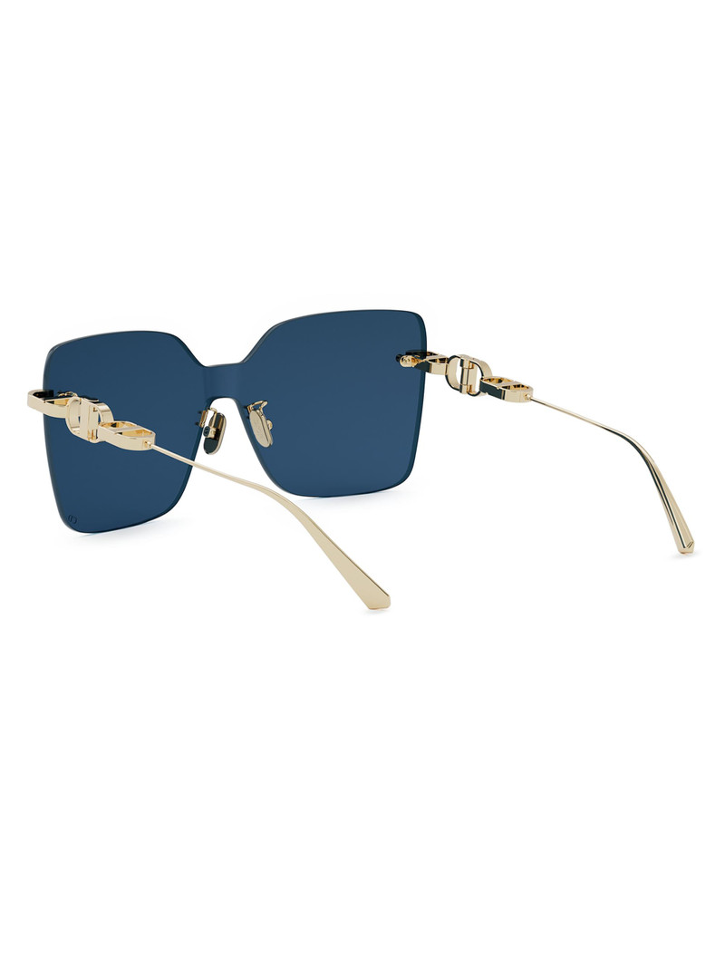 Women's CD Chain M1U 140MM Shield Sunglasses - Gold Dark Blue 4