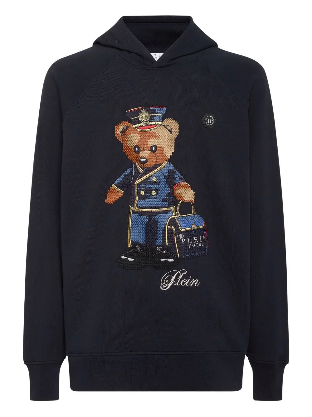 teddy-bear embroidered hoodie - 1