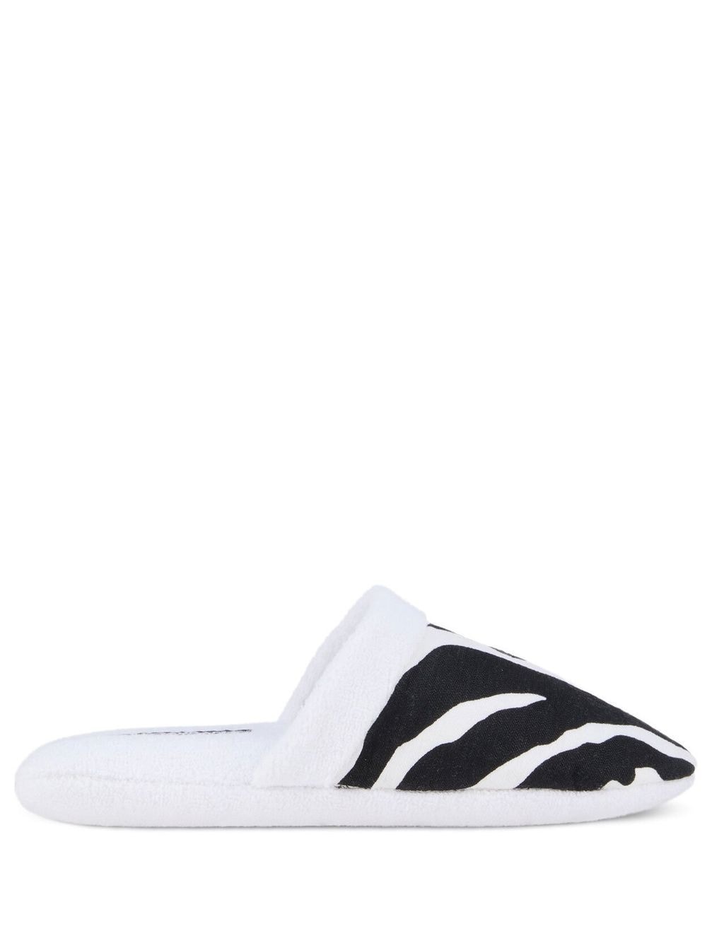 zebra-print terry slippers - 1