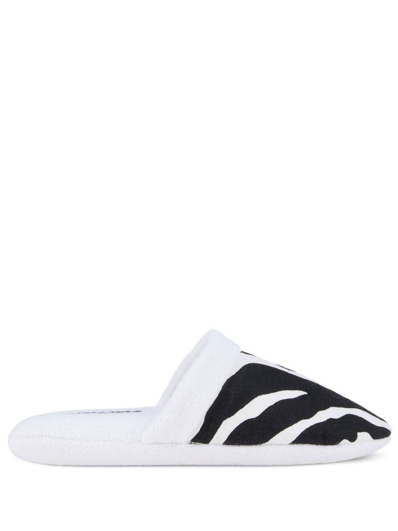 zebra-print terry slippers 1