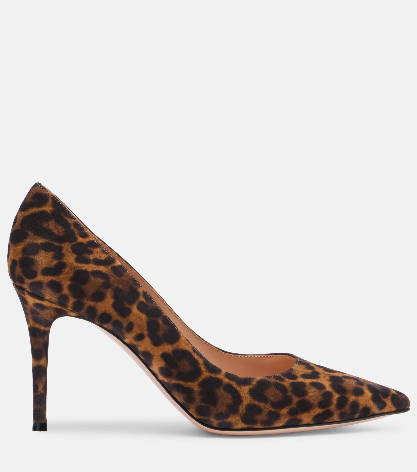 Gianvito 85 leopard-print suede pumps - 4