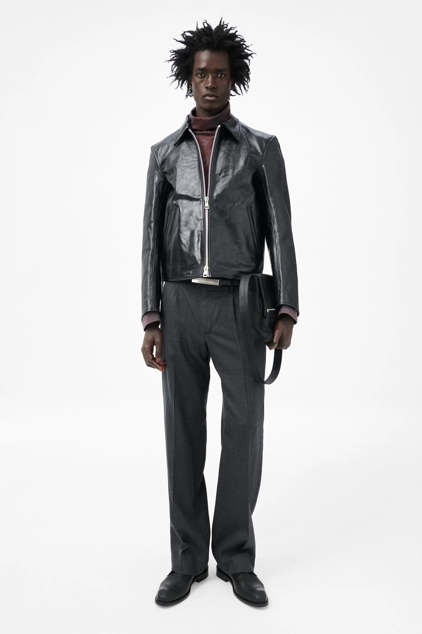 OUR LEGACY MINI JACKET サイズ48 Our Legacy Mini Jacket Top Dyed Black Leather | REVERSIBLE