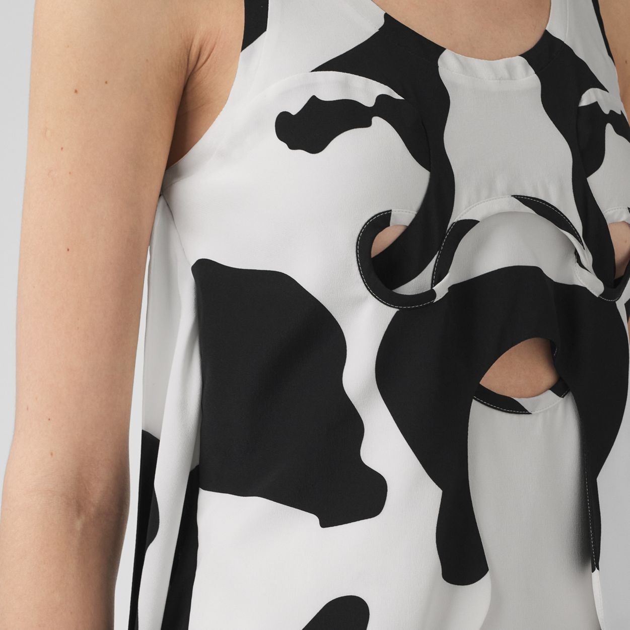 Cow Print Silk Crepe de Chine Dress - 5