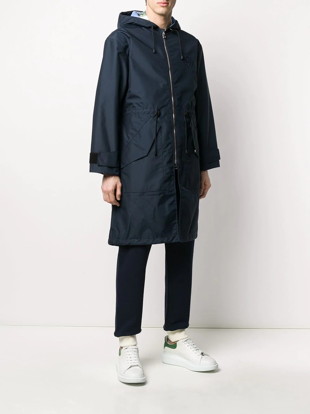 hooded zip-up coat - 3