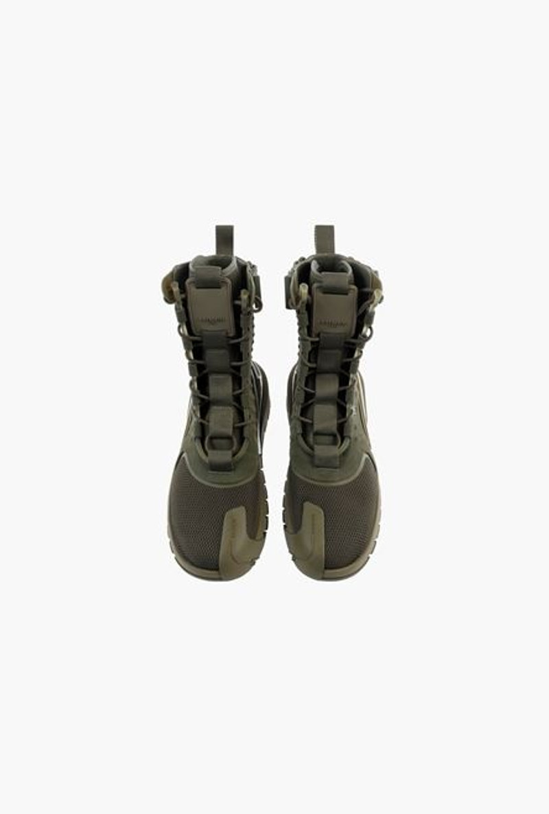 Khaki mesh and suede B-Army sneakers 4