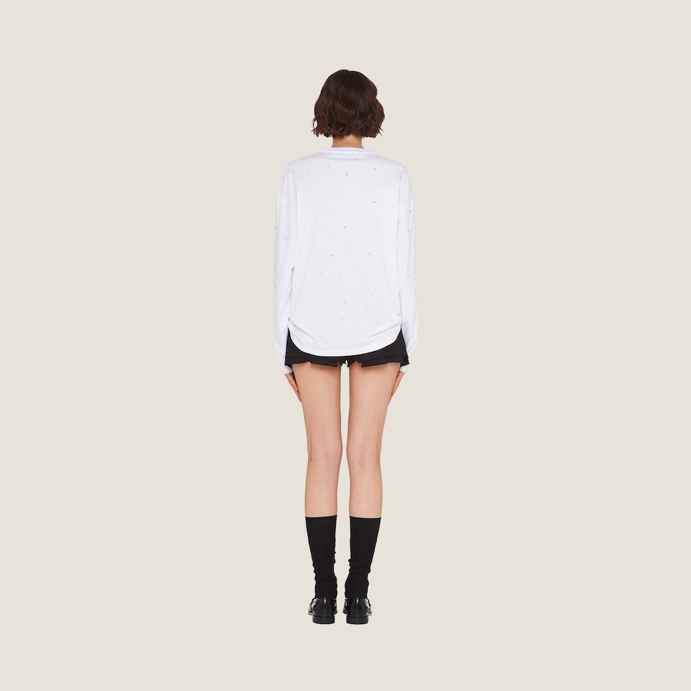Long-sleeved embroidered cotton T-shirt - 3