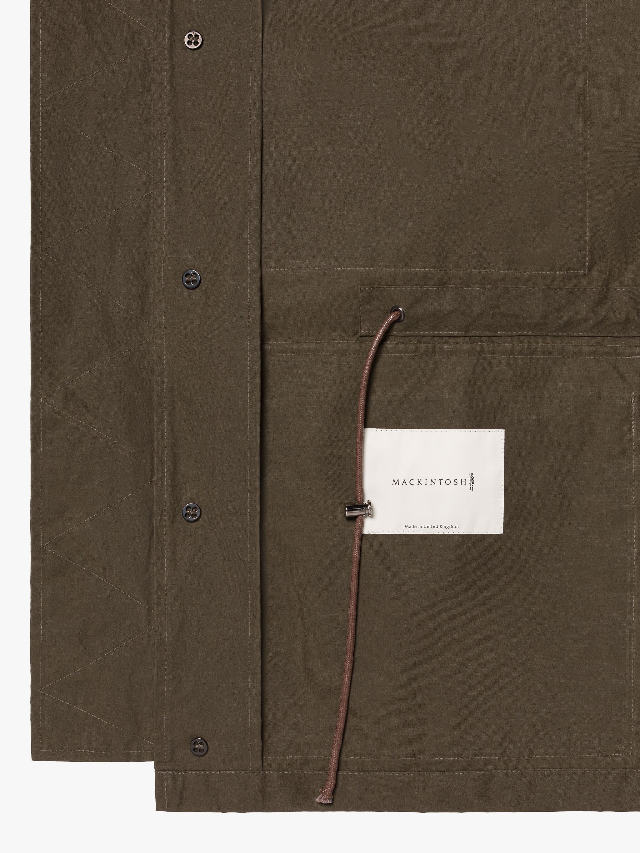 COUNTRY KHAKI BROWN WAXED COTTON COAT - 6