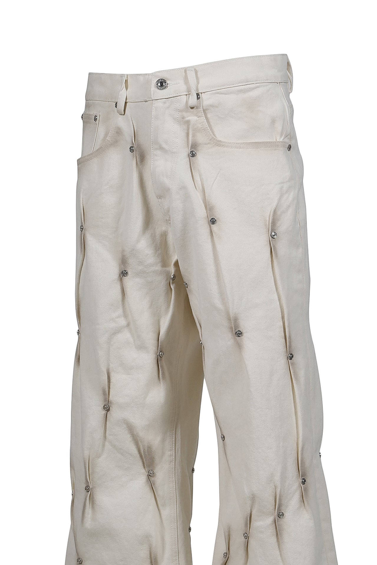 MULTIRIVET BURNT PANTS / WHT - 8