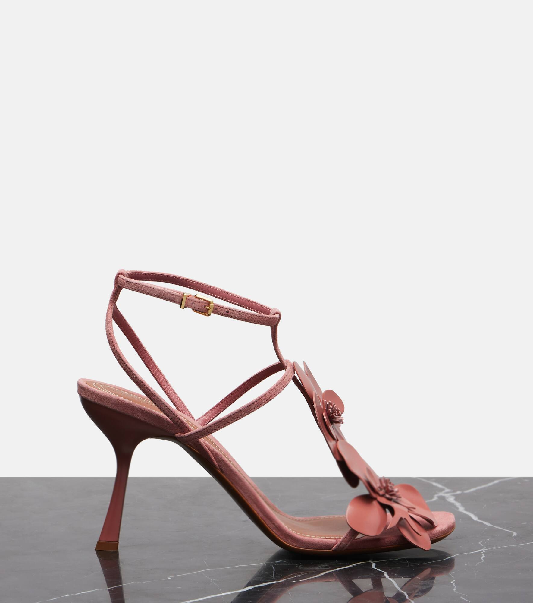 Orchid 85 floral-appliqué suede sandals - 4
