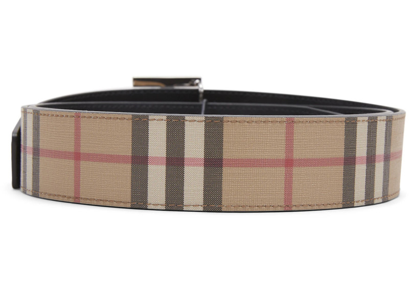 Burberry Burberry Reversible Monogram Motif Vintage Check Belt 1.4 Width Archive Beige outlook