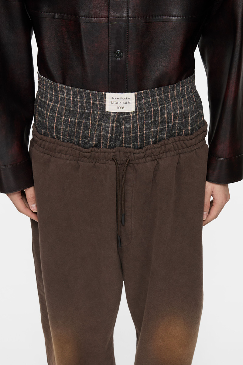 Layered logo sweatpants - Dark brown 4