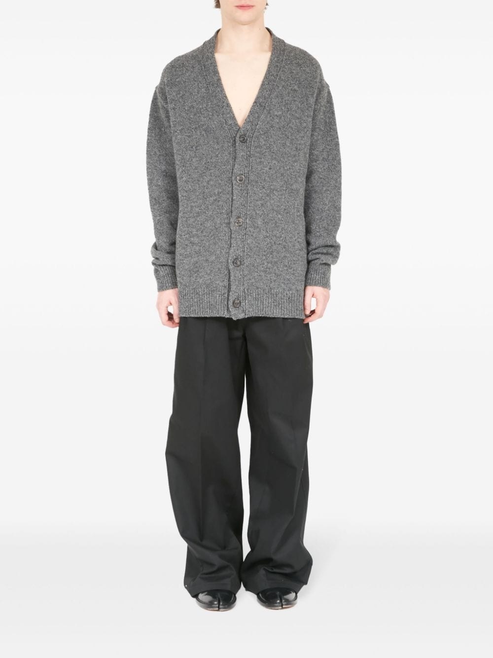 ribbed-edge wool cardigan - 2