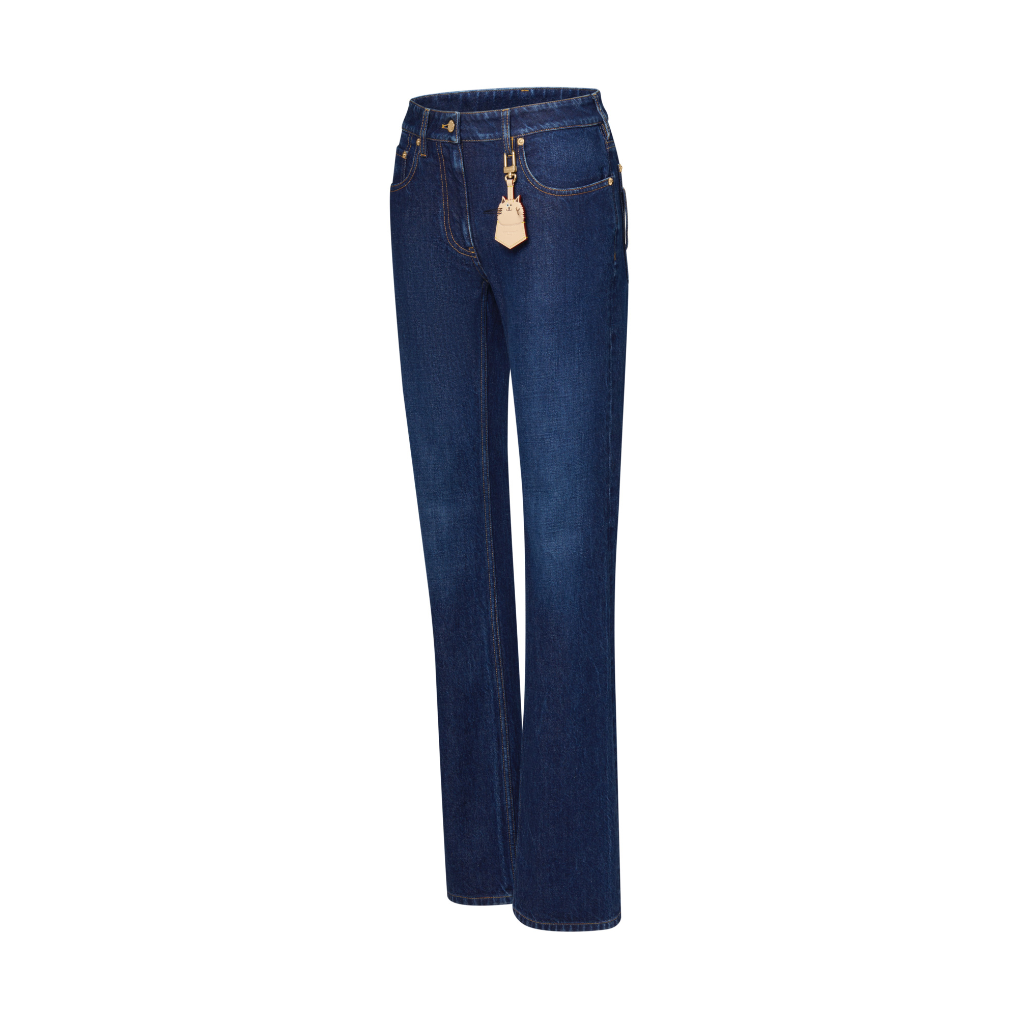 Straight-Cut Washed Denim Jeans - 2