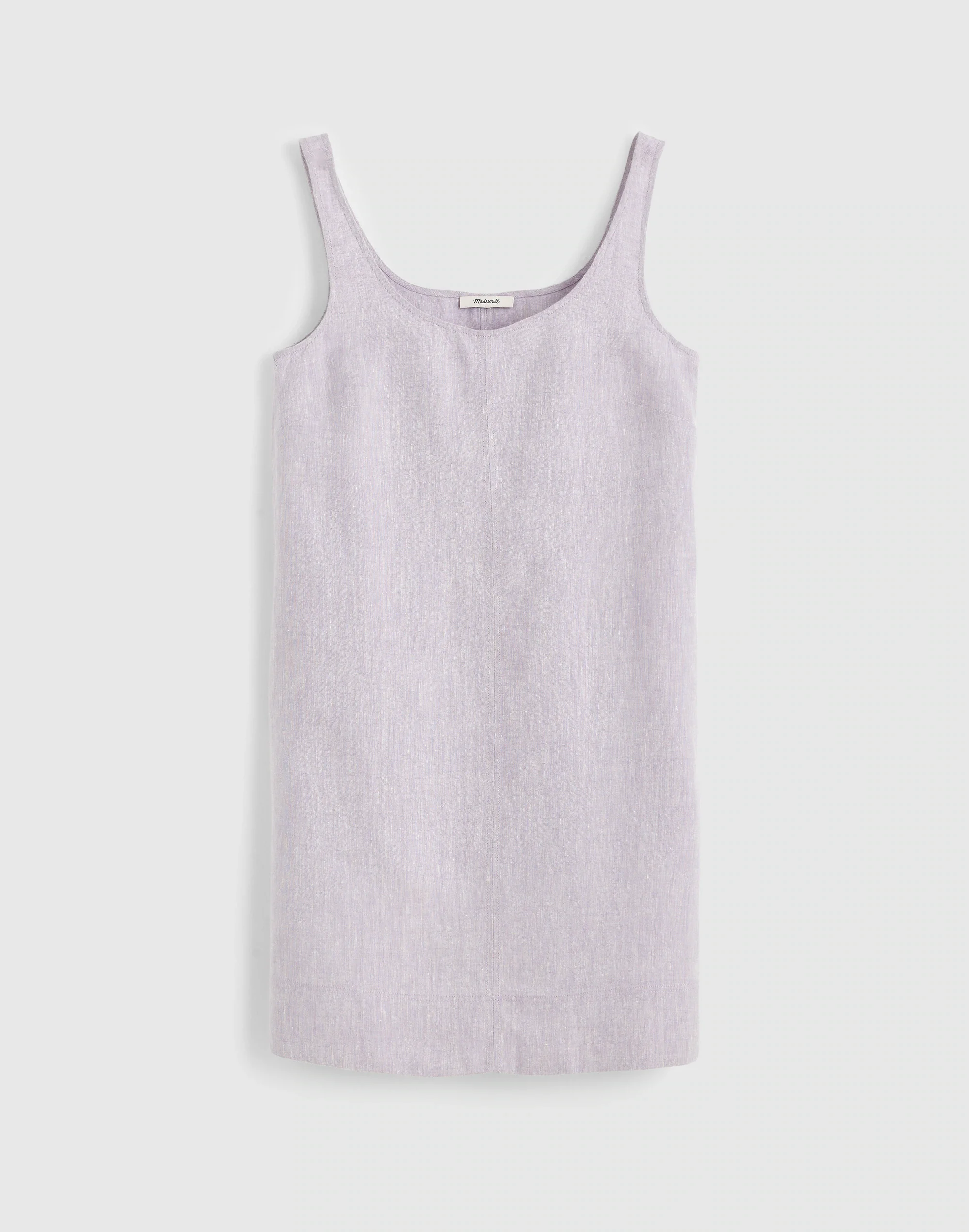 Scoopneck Mini Shift Dress in 100% Linen - 1