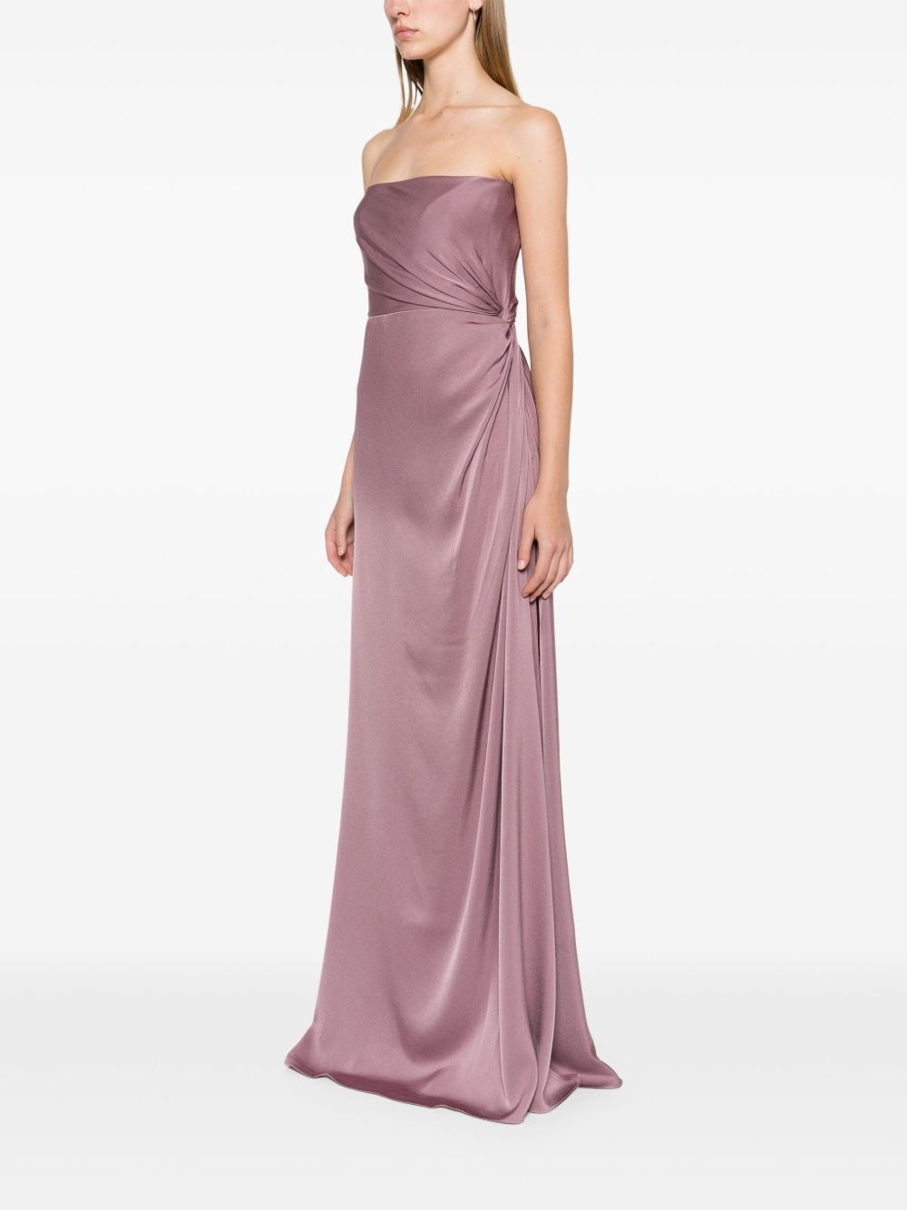 twist-detail satin gown - 3