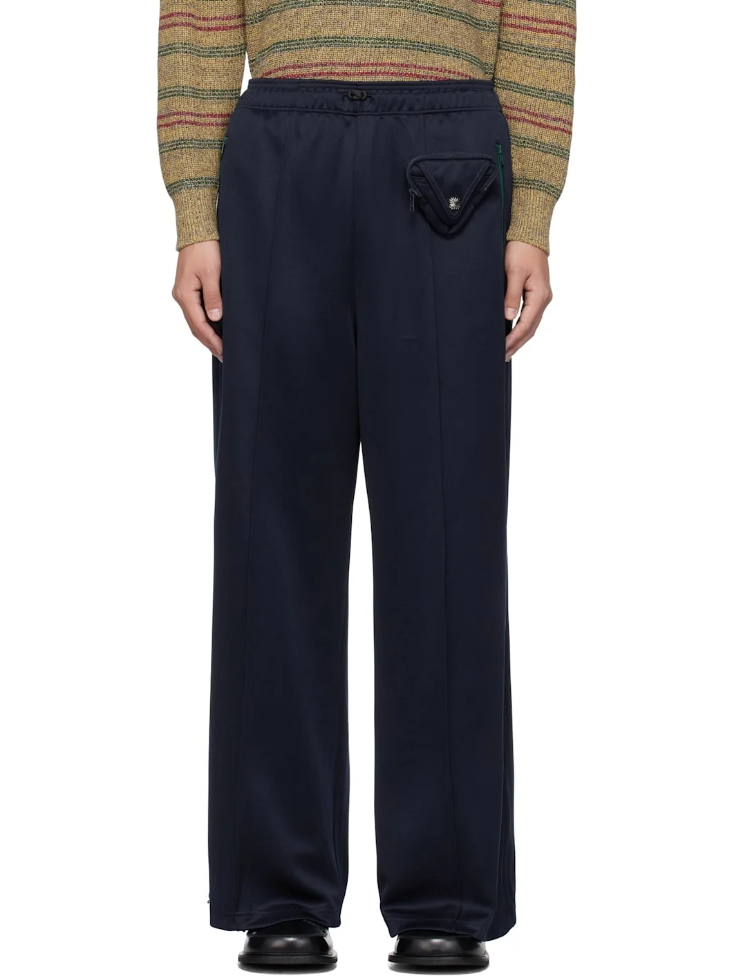 Navy Polyester Track Pants - 1