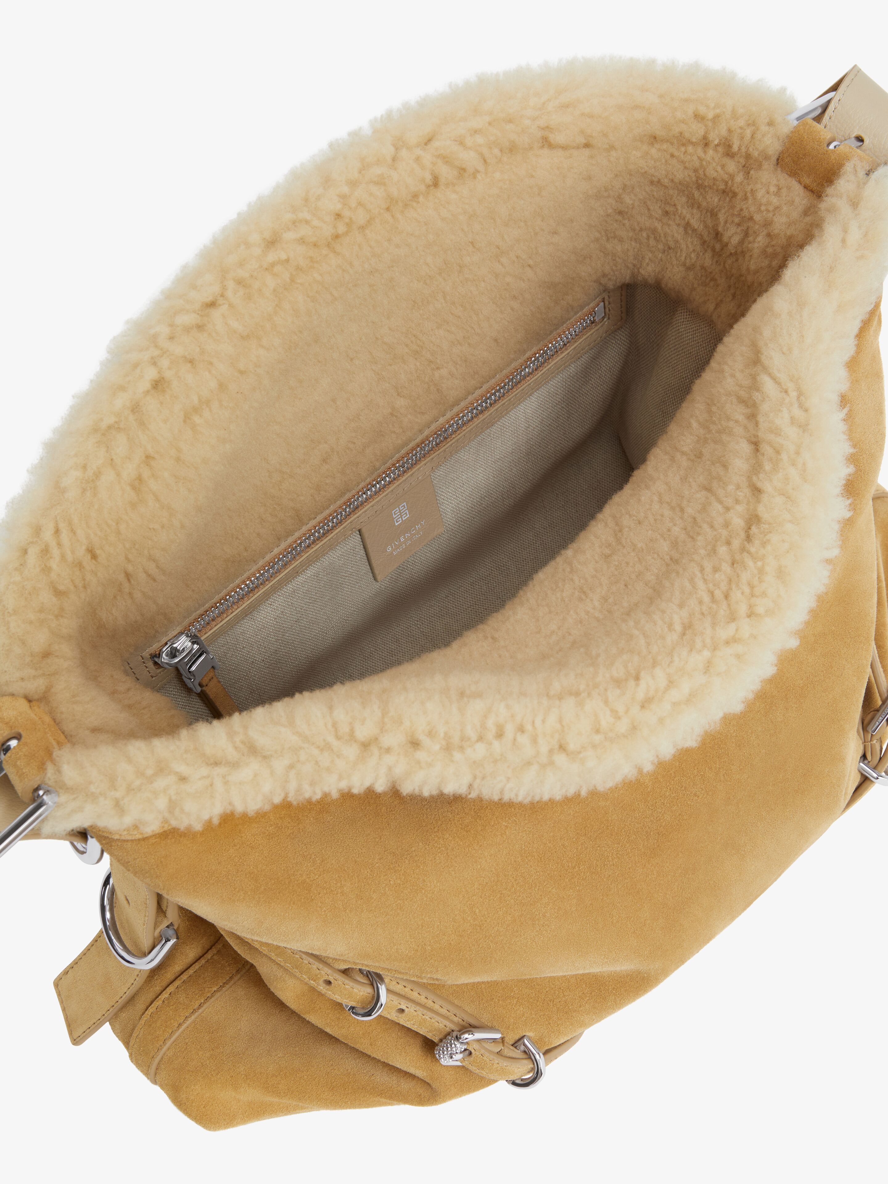 MEDIUM VOYOU BAG IN SUEDE AND SHEARLING - 5