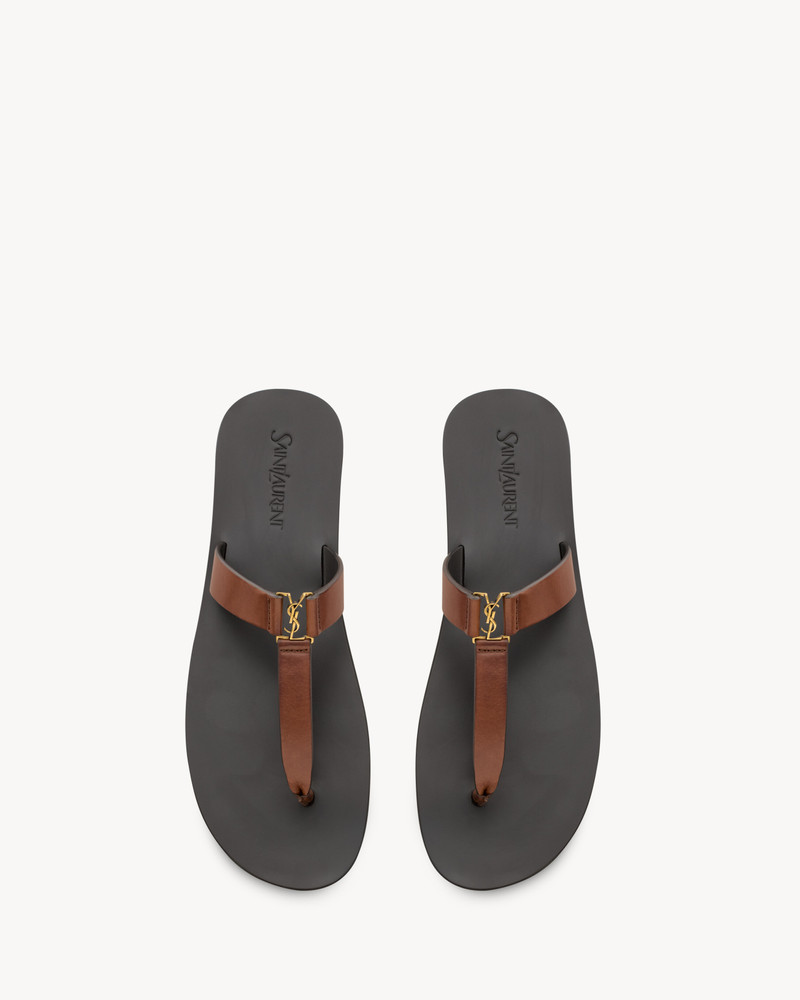 SAINT LAURENT BABYLONE SLIDES IN SMOOTH LEATHER outlook