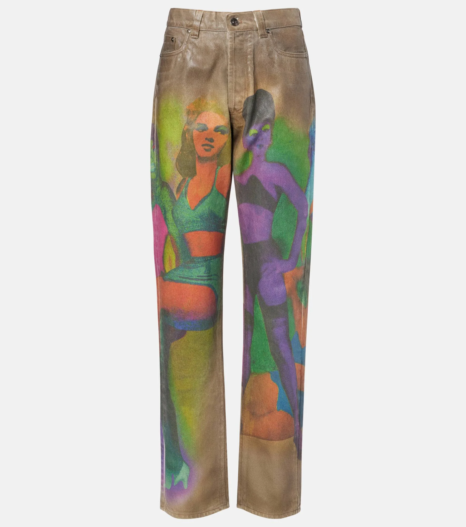 Printed straight jeans - 1