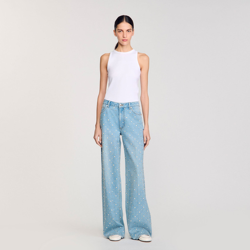 Sandro RHINESTONE AND BEADED JEANS outlook