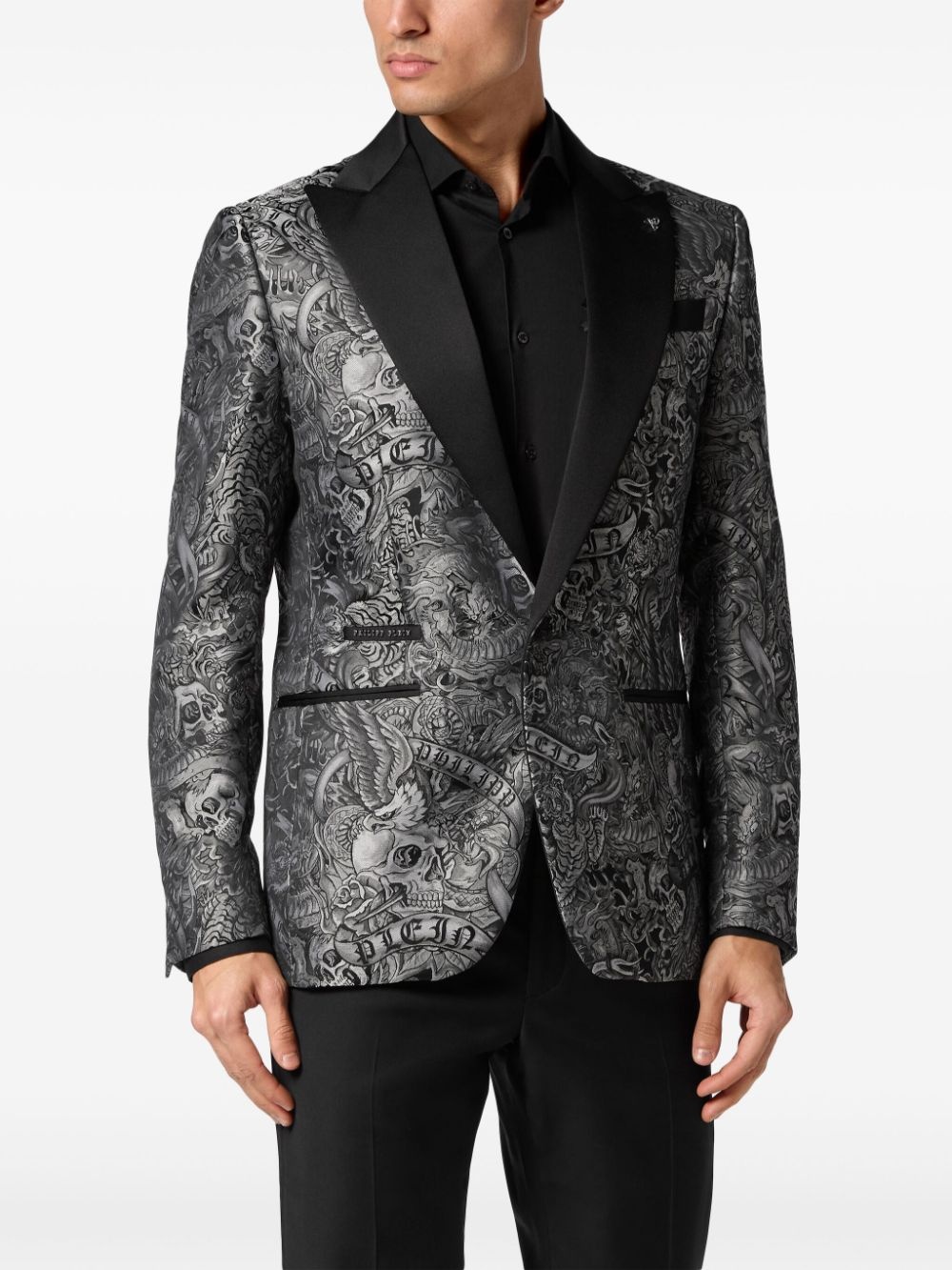Lord Tattoo-print single-breasted blazer - 3
